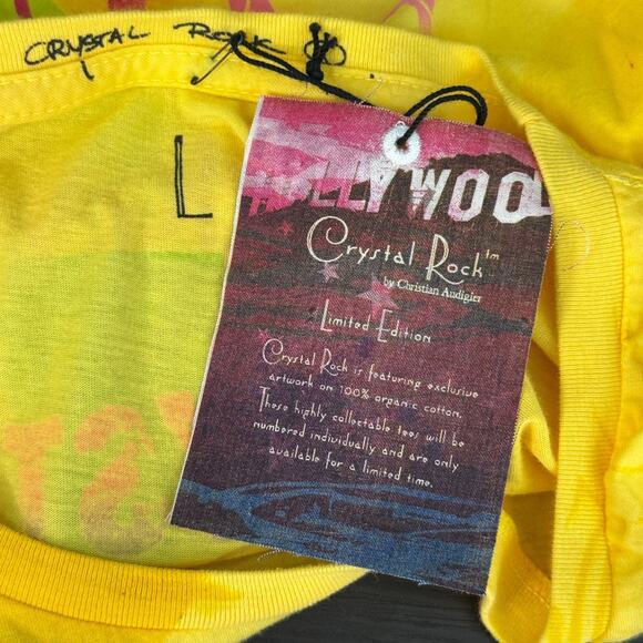 Christian Audigier Crystal Rock Y2K Shirt Women Large Hippie Free Spirit Top NEW - Picture 4 of 14